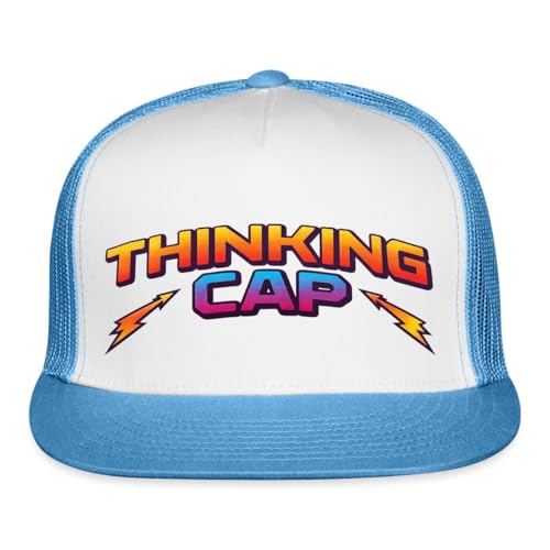 Spreadshirt Dustin Costume | Thinking Cap | Funny Trucker Hat One Size White/Blue