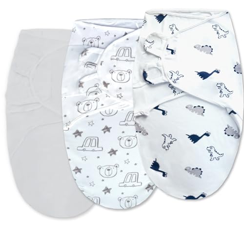 Image of YOPYCCD 3-Pack Baby Swaddle Sleep Sacks - Newborn Swaddle Blankets, Adjustable, Dino Infused Charm
