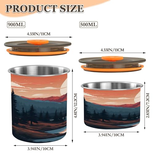 Contenedor hermético de acero inoxidable para alimentos 500 ml miniatura 2