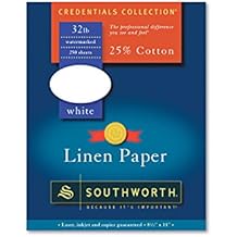 Southworth J558C 25% Cotton Linen Business Paper 32 lbs. 8-1/2 x 11 White 250/Box