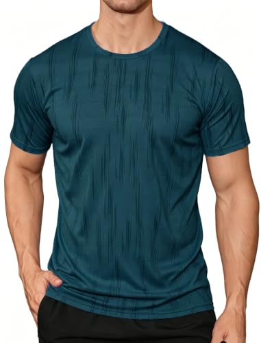 Image of APTRO Men's Workout Shirts Quick Dry Athletic Gym T-Shirts - Moisture Wicking Short Sleeve Performance Running Tees for Men