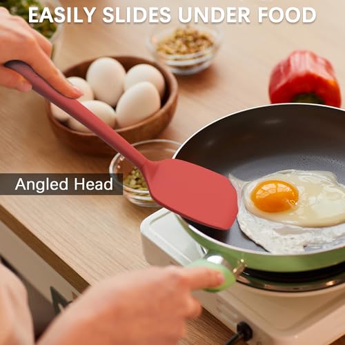 Image of Coukre 3 Pack Silicone Spatula Set, Heat Resistant to 500F, BPA-Free