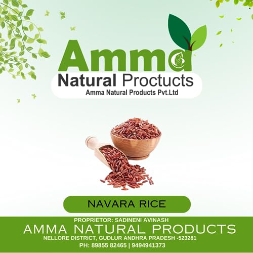 Amma Natural Products Navara Rice | Njavara Red Rice | Herbal Ayurvedic Rice | High in Fibre | Natural, Organic, Quality Healthy Food, Exotic rice | Pesticides & Chemical Free (10KG)