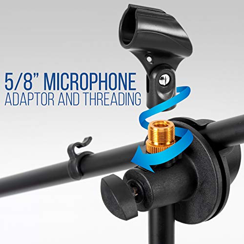 Pyle PMKSKT35 Universal Adjustable Tripod Microphone Stand - Pair Of Heavy Duty Lightweight Professional Compact Extendable Stage Studio Floor Standing Boom Mic Holder W/ Carry Bag thumb #3