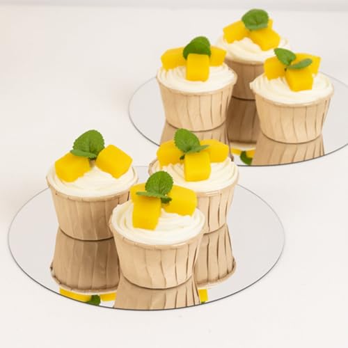 10 Platos Decorativos Redondos Plateados 8 Pulgadas miniatura 6