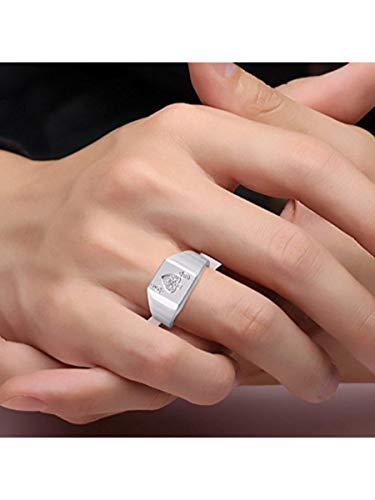 Image of Rylos Ace of Spades Poker Ring with Diamond - Sterling Silver or Gold-Plated, Sizes 6-13