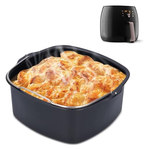 Airfryer Back Kit, Heißluftfritteuse Zubehör, Wiederverwendbare Air Fryer Back-kit, Backform Kuchenfass Brotbackkorb, Kompatibel für HD9925 HD9860 HD9905 01 Accessory(17cm)