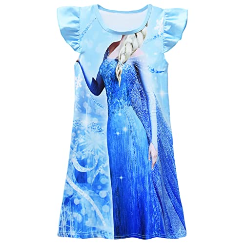 Little Girls Princess Pajamas Nightwear Girls Cartoon Printed Nightgown Nightdress