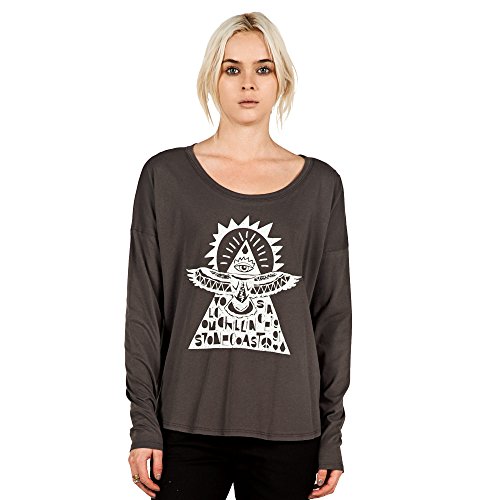 Volcom Juniors' Quit Creepin' Long-Sleeve Graphic T-Shirt