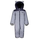 OshKosh B'Gosh Baby Boys' Heavyweight Pram Suit, Heather Grey/Teddy Hood, 3/6MO