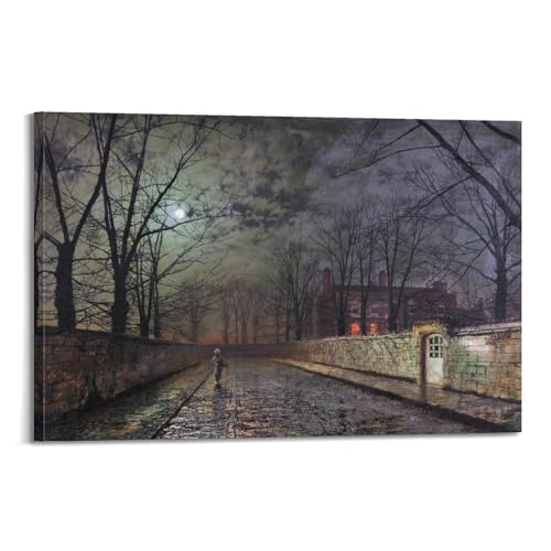Impression sur toile clair de lune argenté Grimshaw brisez la monotonie de vos murs 50x75 cm