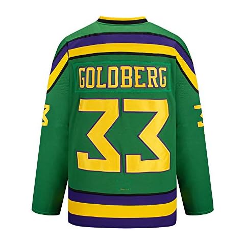 Yajun Greg Goldberg #33 Mighty Ducks Movie Ice Hockey Jerseys NHL Men Sweatshirts Breathable Long Sleeve T-shirt,XL Cover