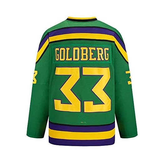 Yajun Greg Goldberg #33 Mighty ankor film ishockeytröjor män tröjor andningsbar långärmad t-shirt, gRÖN, S