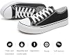 FRACORA Tenis de Lona Blancos para Mujer, Zapatos de Tenis Negros 6