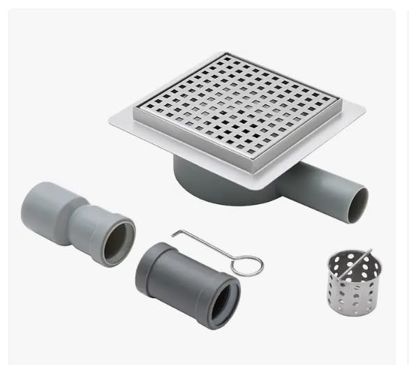 Tapón para desagüe de piso de acero inoxidable 304, cubierta redonda plana antiobstrucción, removible, para balcón, fregadero y jardín miniatura 1