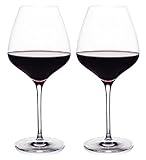 The One Wine Glass - Perfectly Designed Shaped Red Wine Glasses For All Types of Red Wine By Master Sommelier Andrea Robinson, Premium Set Of 2 Lead Free, Crystal Glasses, and Break Resistant