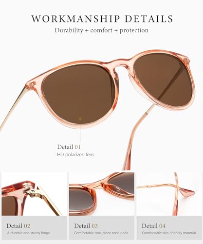 KALIYADI Sunglasses Womens Polarized Womens-Sunglasses: Trendy Sun Glasses with UV400 Retro Style for Party Beach Shopping4