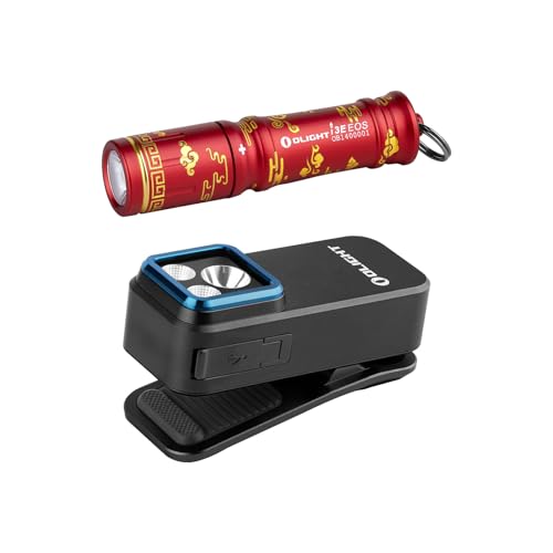 OLIGHT i3E EOS PMMA TIR Lens AAA EDC Flashlight Bundle with Oclip Pro Flash Light Clip-on Light
