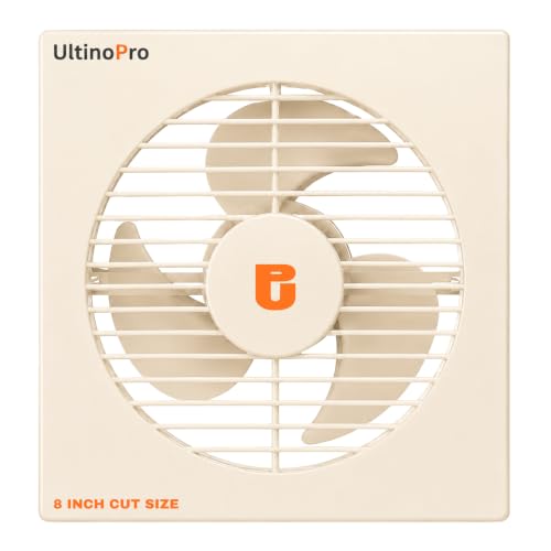 Image of 8 Inch Exhaust Fan for Kitchen, Bathroom, Office & Commercial Use | High Speed Ventilation Fan | Low Noise | Energy Efficient Motor | Rust Resistant Body | Easy Wall Mount (8 Inch Ivory)