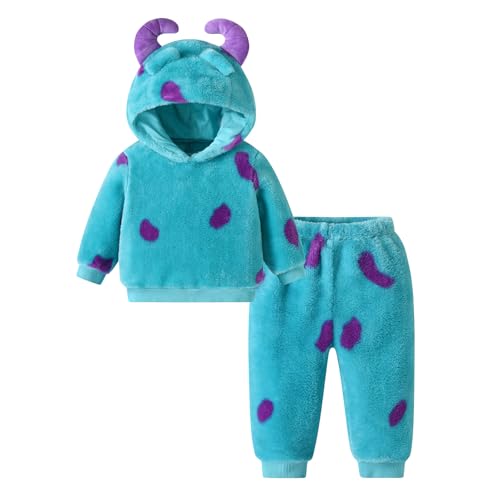 Thorn Tree Toddler Baby Boys Halloween Clothes Set Animal Costumes Outfits 2Pcs Velvet Pants Set (Blue 3-4 Years)