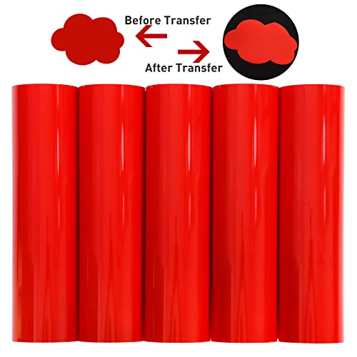 Puff Vinyl Heat Transfer Red: Nicevinyl Red 3D Puff Htv Vinyl For Cricut Bundle 5 Sheets Iron On Vinyl 12"X10" Puffy Heat Transfer Vinyl For Shirts #TOP1