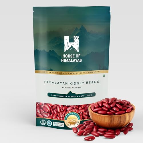 Image of House of Himalayas Munsiyari Rajma 1Kg (500g x 2), White Kidney Beans from Himalayas, Unpolished, Quick Boiling and Creamy Texture, High Protein and Fibre, GI-Tagged