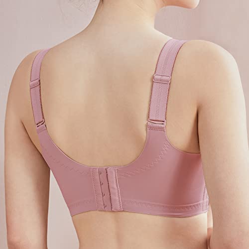 Ailivin Bras For Women Large Breasts Wirefree Lifting Lace Push Up Bra Wide Strap Supportive No Wire Minimizer Full Coverage Minimizer No Fat Back Brasieres Anchos De Espalda Baroque Rose 36Ddd 36 Ddd #TOP2