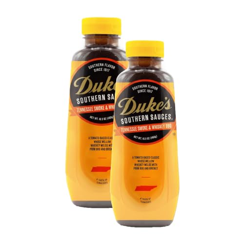 Duke’s Tennessee Smoke &amp; Whiskey BBQ Sauce – Smoky &amp; Bold with Whiskey Notes, 16.5 Ounce (Pack of 2)