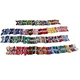 Hilo multicolor para costura y bordado, poliéster brillante sin decolorar, 447 colores variados - Ideal para pulseras, muñecos y manualidades creativas