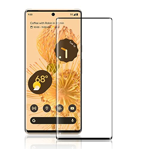 ROVLAK Screen Protector compatible with Google Pixel 6 Pro 3D Tempered Glass Screen Protector Full Coverage Scratch-Proof Anti-Fingerprint Protective Film Protection,Black