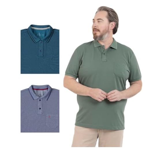 kit 3 Camisa Polo Bolso Plus Masculina Piquet Algodão Básica Premium Leve Confortável