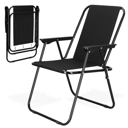 Chaise de Camping Pliable avec accoudoirs – Fauteuil de Jardin extérieur, Chaise Longue...