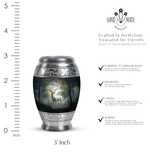 Image of Deer Urn Mini Cremation Urns for Human Ashes Adult Female 3 Inch 2 Qty | Decorative Burial Urns Funeral Urn