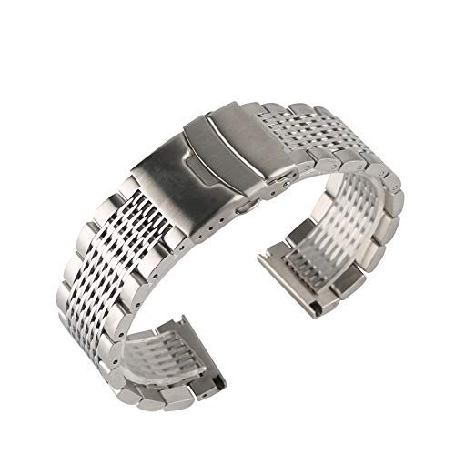 Correa de Reloj, Correa de Reloj de Acero Inoxidable sólida de 22mm para Relojes de Hombre Correas de Metal Reloj de Repuesto Correa de Reloj de Lujo