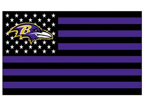 NFL Baltimore Ravens Stars and Stripes Flag Banner 3X5 FT USA FLAG, White