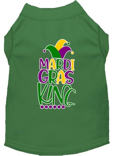 Pet Dog & Cat Shirt Screen Printed, 'Mardi Gras King' Emerald Green XL (14-20 lbs.)