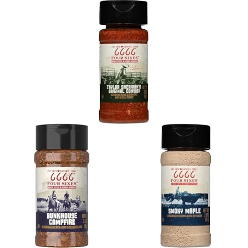 6666 Four Sixes Seasoning Blends with Original Cowboy, Bunkhouse Campfilre, Smoky Maple, and Cowboy Camp Burger, Small Bottles image 2