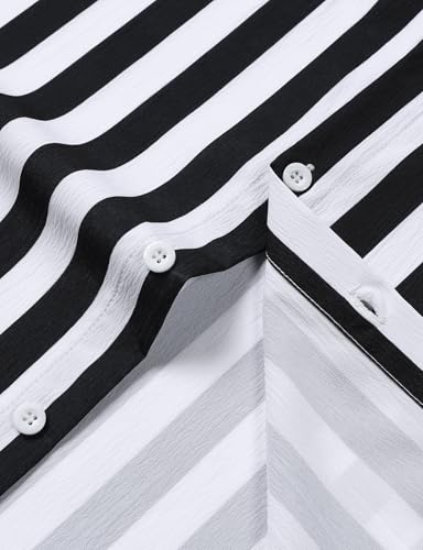 Image of JEMITOP Mens Stretch Wrinkle Free Texture Shirts