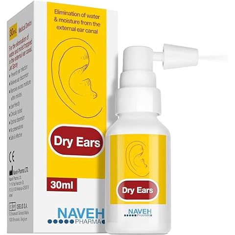 NAVEH PHARMA Dry Ears -Swimmers Ear Drops Spray - Ear Drying Drops for Swimmers Adults and Kids/Remove Water Trapped in Ears and Hearing Loss (1 Fl Oz) Cover