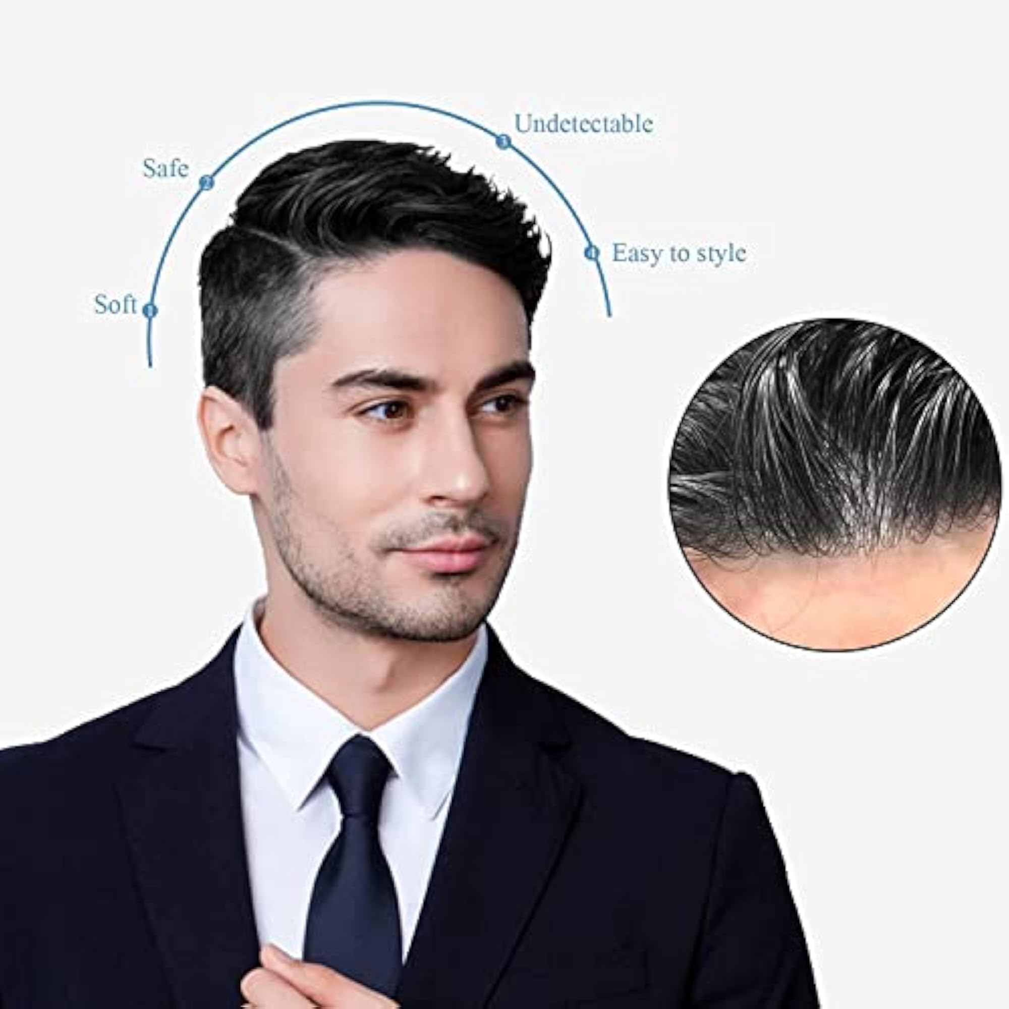 Men's Full Lace System Patch, Fine French Lace Solution