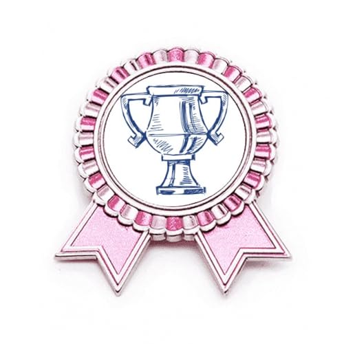 Badge Broche Rose Winner Award Football Bleu, Médaille Trophée Championnat