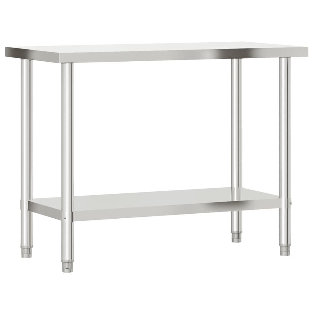Mangloder Edelstahl Küchentisch mit Aufsatzboard 110x55x120 cm für Gastronomie Restaurant Catering Imbiss Bistro Hotel Küchenzubehör
