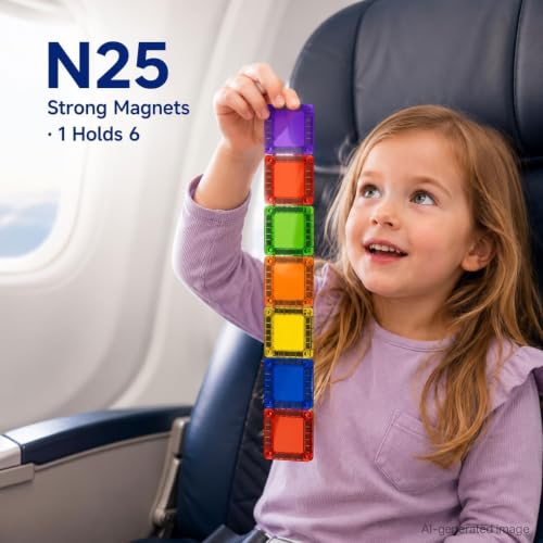 Image of Mini Magnetic Tiles for Travel: Hours of Entertainment for Kid 3-5