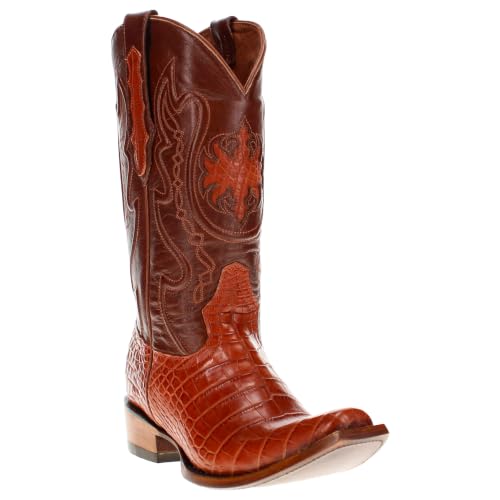 Image of Vaccari Men's Travis Genuine American Alligator Belly Leather Western Cowboy Boots