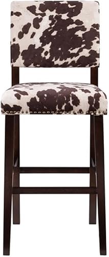 Miniatura 3 de Taburete de microfibra y madera de 30" en marrónblanco