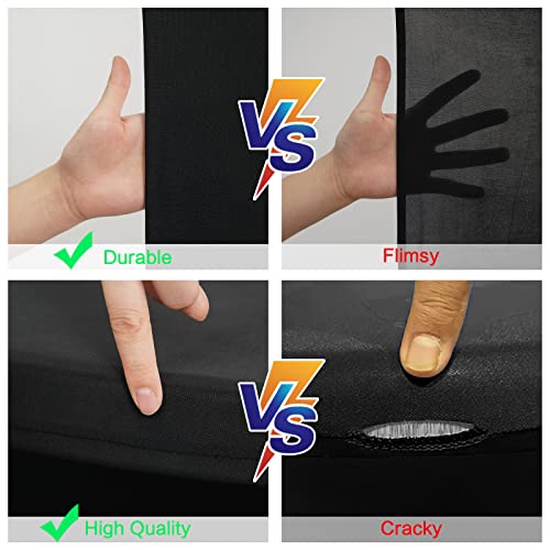 Gfcc Spandex Cocktail Table Covers - 4 Pack 32X43 Inch Black Stretch Cocktail Tablecloth Fitted High Boy Round Table Cloths For Party Wedding Dj Bar Event Banquet Birthday #TOP1