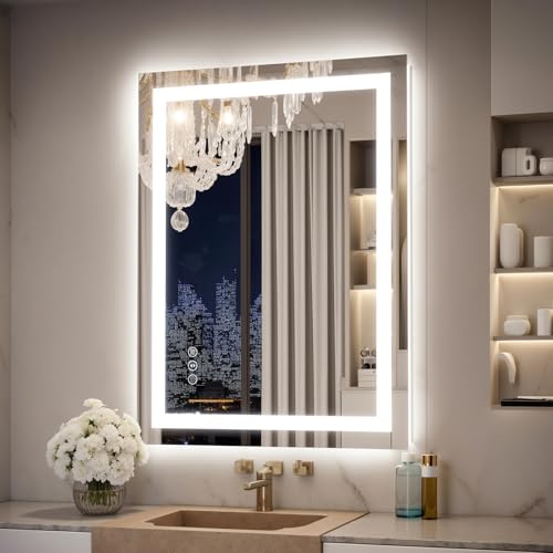 24x32 LED Bathroom Mirror with Lights – Anti-Fog, Dimmable, Backlit