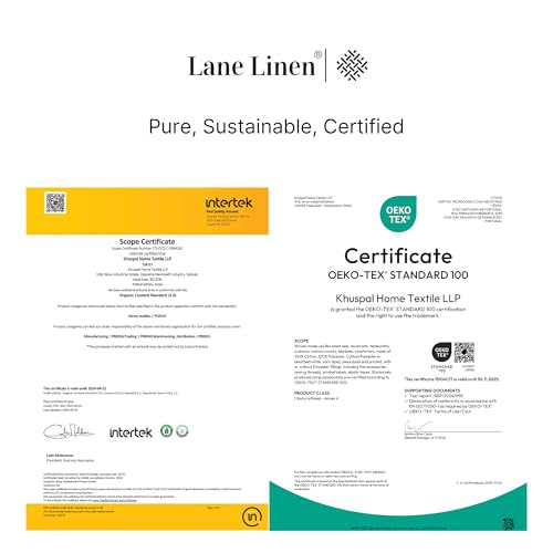 Image of LANE LINEN 400TC Super King Size Bedsheet with 2 Pillow Cases | 100% Cotton 3 Pc Bedding Set (2.74 M x 2.74 M) | Breathable & Wrinkle-Free | Sustainable & Eco Friendly Bedding Set (Ivory)