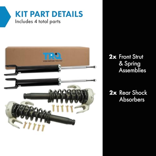 Image of TRQ Front and Rear Complete Strut Assembly & Shock Absorber Kit Complete Strut & Coil Spring Assembly Compatible with 2008-2013 Cadillac CTS AWD All Wheel Drive