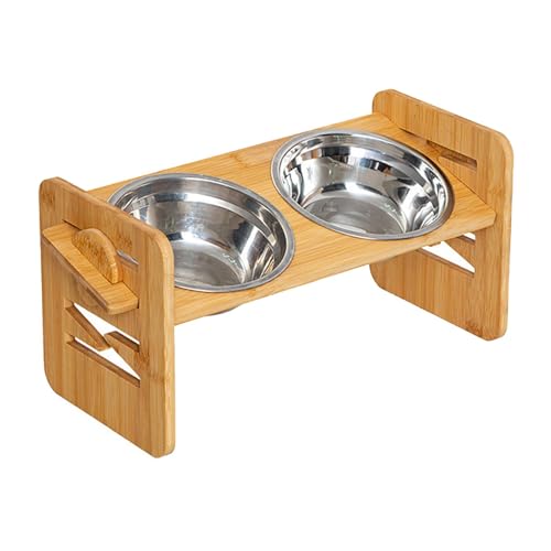 Gamelles doubles pour nourriture et eau chat et chien support surélevé - 2